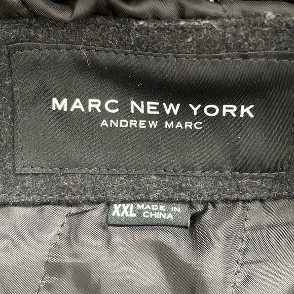Andrew Marc | Mens Mid Length Wool Water Resistant Inner Bib Jacket XXL Charcoal - Picture 11 of 13